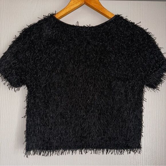 Zara Textured black sparkle top sz 10 - Picture 1 of 11